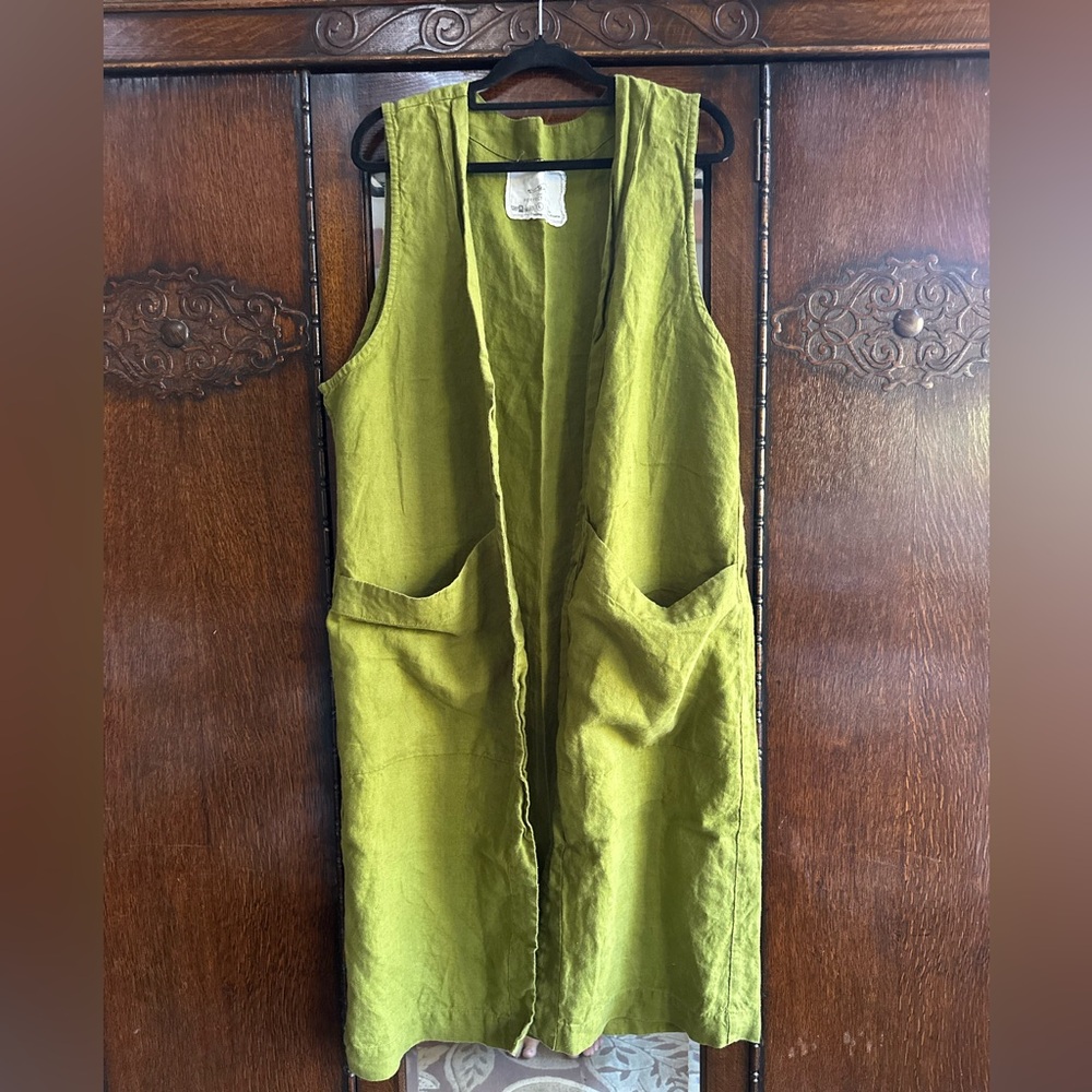 NotPerfectLinen Linen Long open vest